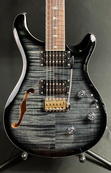 PRS SE Custom 24 Semi-Hollow Piezo Electric Guitar Charcoal Burst w/ Gig Bag
