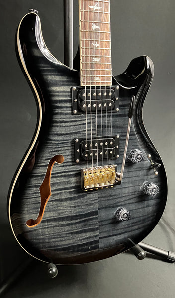 PRS SE Custom 24 Semi-Hollow Piezo Electric Guitar Charcoal Burst w/ Gig Bag