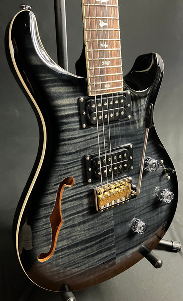 PRS SE Custom 24 Semi-Hollow Piezo Electric Guitar Charcoal Burst w/ Gig Bag