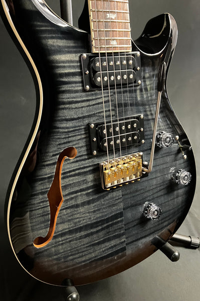 PRS SE Custom 24 Semi-Hollow Piezo Electric Guitar Charcoal Burst w/ Gig Bag
