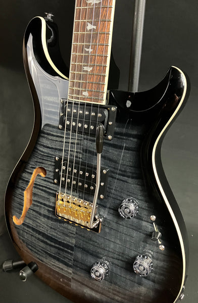 PRS SE Custom 24 Semi-Hollow Piezo Electric Guitar Charcoal Burst w/ Gig Bag