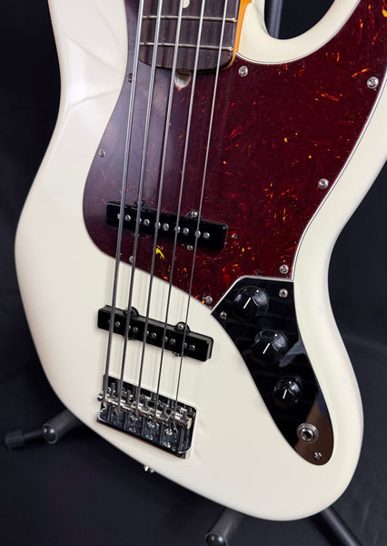 Fender American Professional II Jazz Bass V 5-String Bass Guitar Olympic White w/ OHSC