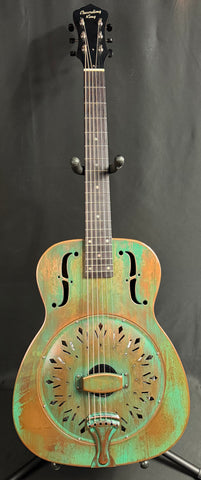 Recording King RM-997-VG Swamp Dog Resonator Distressed Vintage Green w/ Case