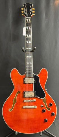 Eastman T59/TV-AMB Semi-Hollow Thinline Electric Guitar Vintage Amber w/ Case