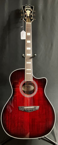 D'Angelico Premier Series Gramercy Grand Auditorium Cutaway Acoustic-Electric Guitar Trans Black Cherry