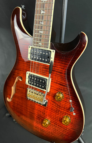 PRS SE Custom 24 Semi-Hollow Piezo Electric Guitar Orange Tiger Smokeburst