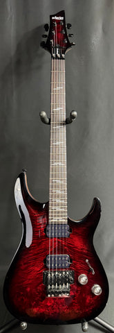 Schecter Omen Elite-6 FR Electric Guitar Burled Black Cherry Burst Finish