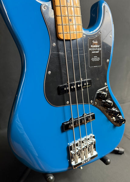 Fender Player II Modified Active Jazz Bass 4-String Bass Guitar Electric Blue w/ Gig Bag