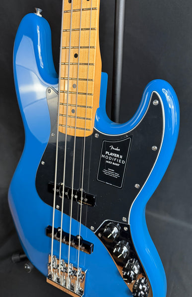 Fender Player II Modified Active Jazz Bass 4-String Bass Guitar Electric Blue w/ Gig Bag