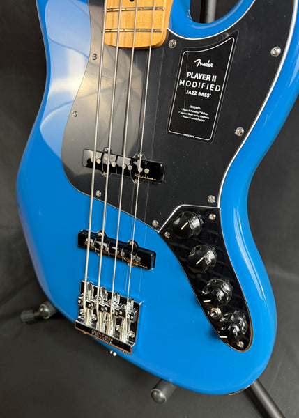 Fender Player II Modified Active Jazz Bass 4-String Bass Guitar Electric Blue w/ Gig Bag