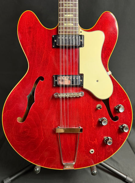 Vintage 1967 Epiphone E360TD-12 Riviera 12-String Semi-Hollow Electric Guitar Cherry Red w/ OHSC