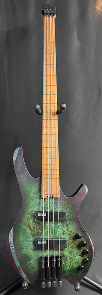 Cort Space 4 Headless 4-String Bass Guitar Star Dust Green w/ Gig Bag