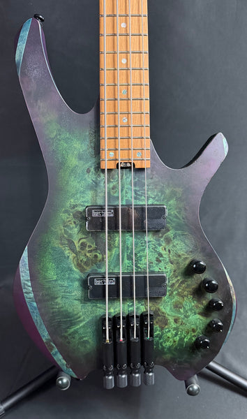 Cort Space 4 Headless 4-String Bass Guitar Star Dust Green w/ Gig Bag