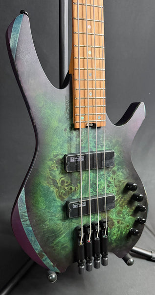 Cort Space 4 Headless 4-String Bass Guitar Star Dust Green w/ Gig Bag