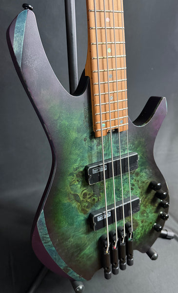 Cort Space 4 Headless 4-String Bass Guitar Star Dust Green w/ Gig Bag