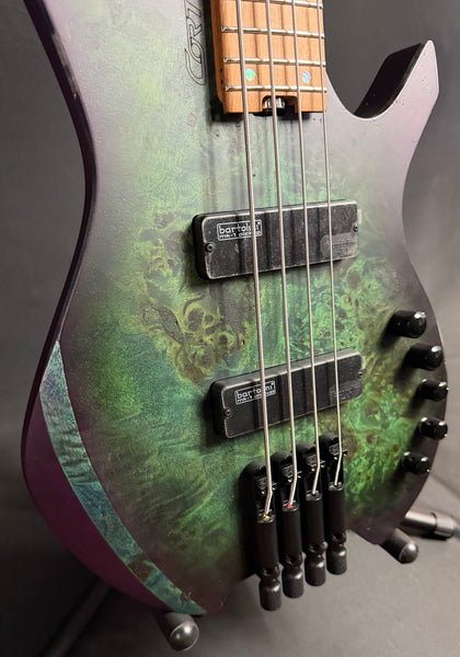 Cort Space 4 Headless 4-String Bass Guitar Star Dust Green w/ Gig Bag