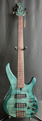 Yamaha TRBX604FM 4-String Bass Guitar Flamed Maple Indigo Blue Finish (365)