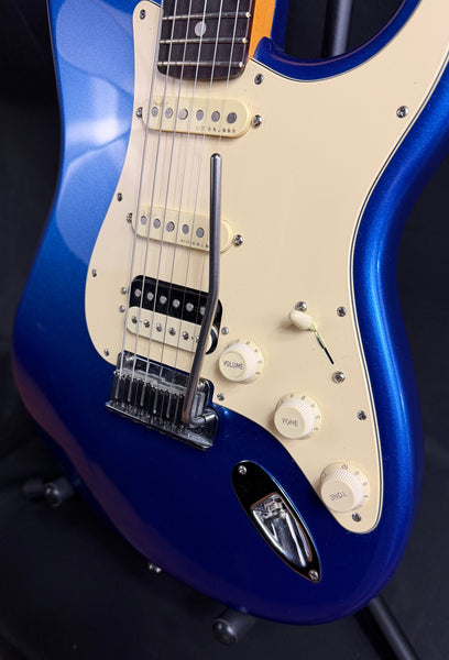 Fender American Ultra Stratocaster HSS Electric Guitar Cobra Blue w/ OHSC