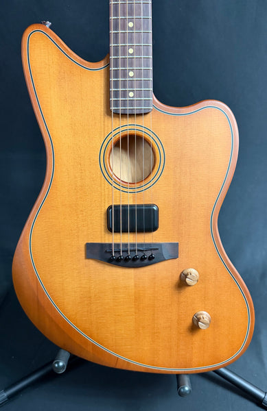 Fender Acoustasonic Standard Jazzmaster Acoustic-Electric Guitar Aged Natural Finish (229)