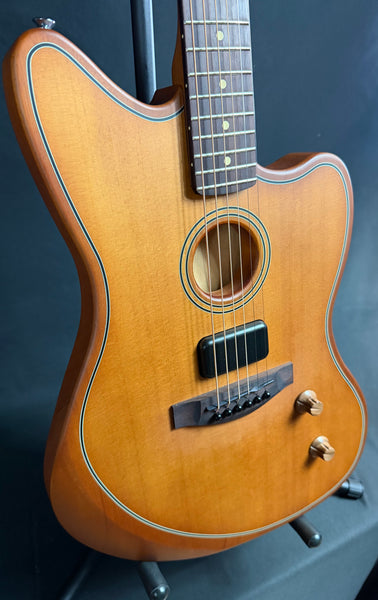 Fender Acoustasonic Standard Jazzmaster Acoustic-Electric Guitar Aged Natural Finish (229)