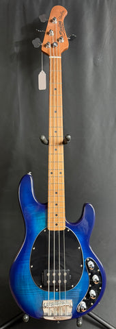 Sterling by Music Man RAY34FM 4-String Bass Guitar Flamed Neptune Blue Finish