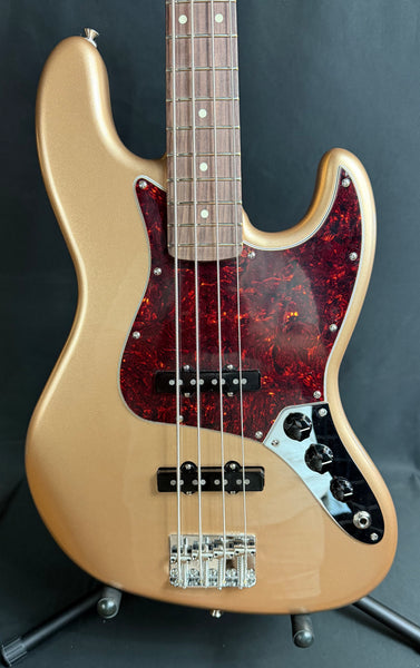 Fender American Professional Classic Jazz Bass 4-String Bass Guitar Faded Firemist Gold w/ Gig Bag