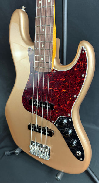 Fender American Professional Classic Jazz Bass 4-String Bass Guitar Faded Firemist Gold w/ Gig Bag