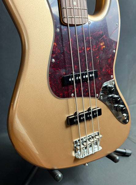 Fender American Professional Classic Jazz Bass 4-String Bass Guitar Faded Firemist Gold w/ Gig Bag