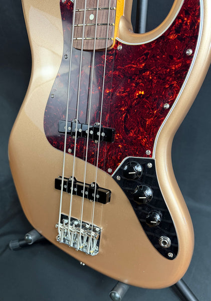 Fender American Professional Classic Jazz Bass 4-String Bass Guitar Faded Firemist Gold w/ Gig Bag