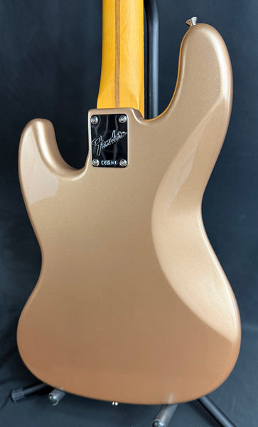 Fender American Professional Classic Jazz Bass 4-String Bass Guitar Faded Firemist Gold w/ Gig Bag