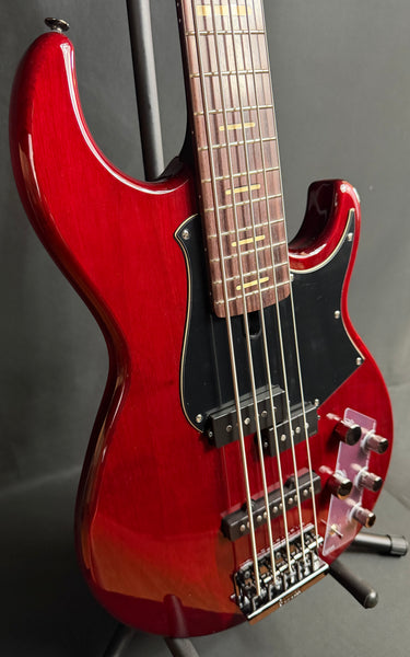 Yamaha BB735A Broad Bass 5-String Bass Guitar Fired Red Finish w/ Gig Bag (188)