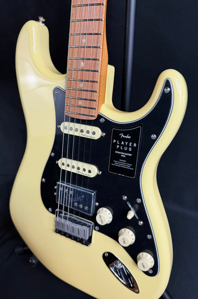 Fender Player Plus Stratocaster HSS HT Hardtail Electric Guitar Vintage White w/ Gig Bag