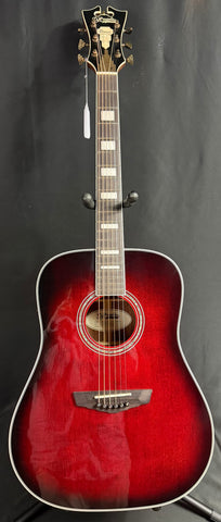D'Angelico Premier Lexington Dreadnought Acoustic-Electric Guitar Trans Black Cherry (655)