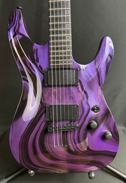 Schecter C-1 Hydro-Dip Electric Guitar Purple Obsidian Finish (597)