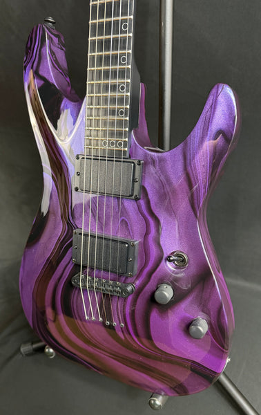 Schecter C-1 Hydro-Dip Electric Guitar Purple Obsidian Finish (597)