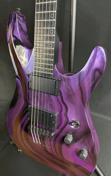 Schecter C-1 Hydro-Dip Electric Guitar Purple Obsidian Finish (597)