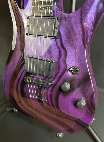 Schecter C-1 Hydro-Dip Electric Guitar Purple Obsidian Finish (597)