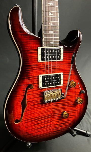 PRS SE Custom 24 Semi-Hollow Piezo Electric Guitar Orange Tiger Smokeburst