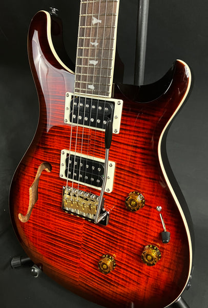 PRS SE Custom 24 Semi-Hollow Piezo Electric Guitar Orange Tiger Smokeburst