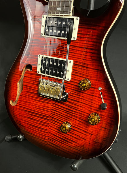 PRS SE Custom 24 Semi-Hollow Piezo Electric Guitar Orange Tiger Smokeburst