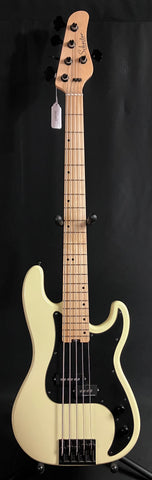 Schecter P-5 Retro Series 5-String Bass Guitar Ivory Finish