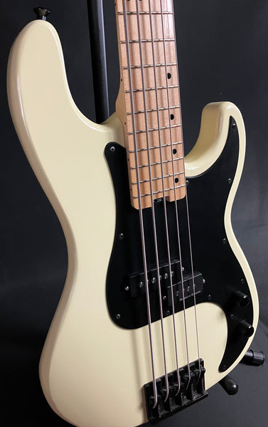Schecter P-5 Retro Series 5-String Bass Guitar Ivory Finish