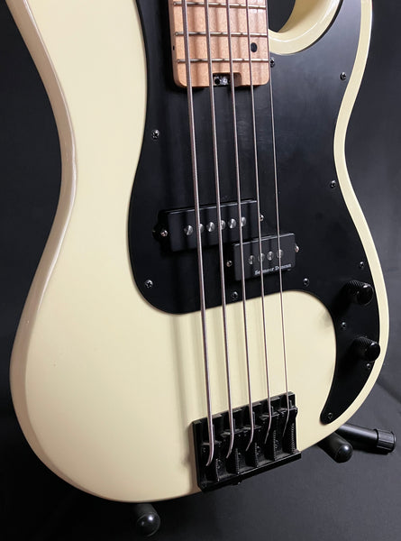 Schecter P-5 Retro Series 5-String Bass Guitar Ivory Finish