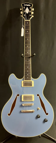 D'Angelico Excel DC Tour Semi-Hollow Electric Guitar Slate Blue Finish