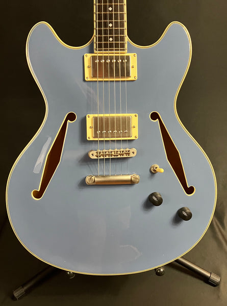 D'Angelico Excel DC Tour Semi-Hollow Electric Guitar Slate Blue Finish