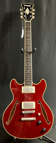 D'Angelico Excel Mini DC Tour Semi-Hollow Body Electric Guitar Wine Red w/ Gig Bag