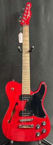 Fender Jim Adkins JA-90 Telecaster Thinline Electric Guitar Crimson Red Transparent