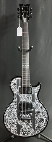 Schecter Solo-II Przym Palladium Electric Guitar Gloss Black w/ Etched Metal Faceplate