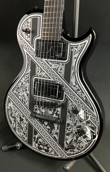 Schecter Solo-II Przym Palladium Electric Guitar Gloss Black w/ Etched Metal Faceplate