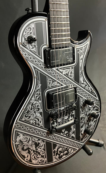 Schecter Solo-II Przym Palladium Electric Guitar Gloss Black w/ Etched Metal Faceplate